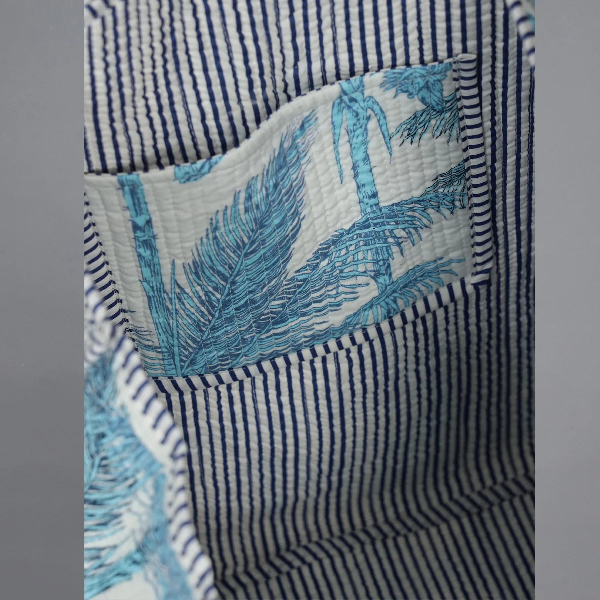 Turquoise Palm Tree Grocery Handbag