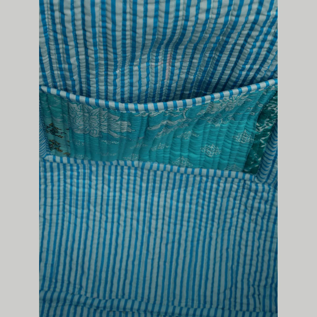 Turquoise Patchwork Handbag Pure Cotton Quilted Bag