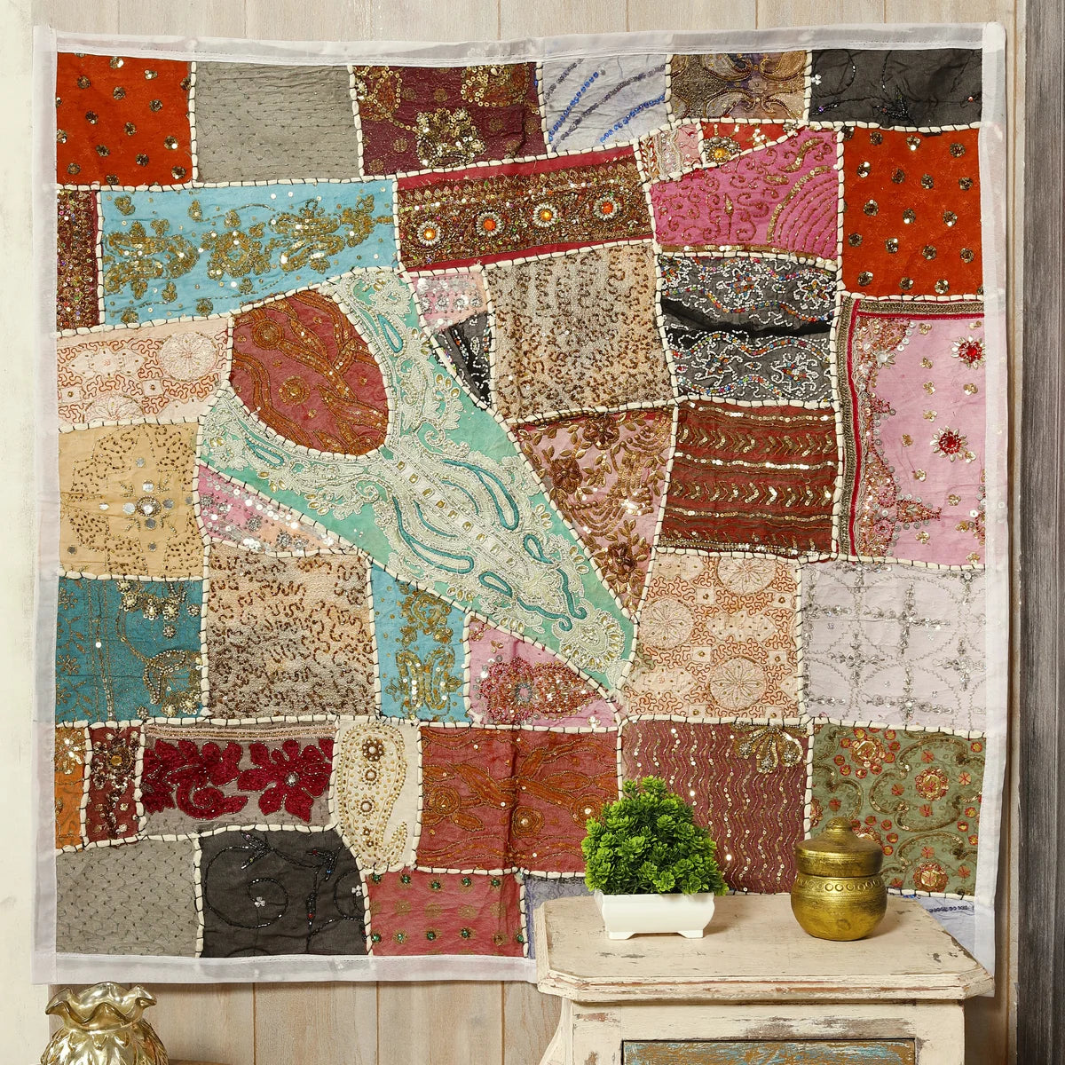 White Vintage art decor tapestry