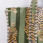 Women Tiger Print Quilted Shopping Bags