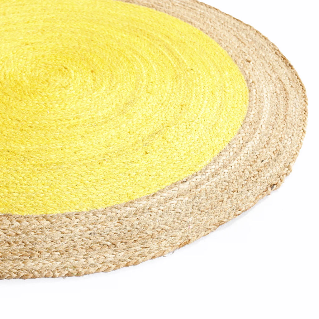 Yellow Braided Jute Rug