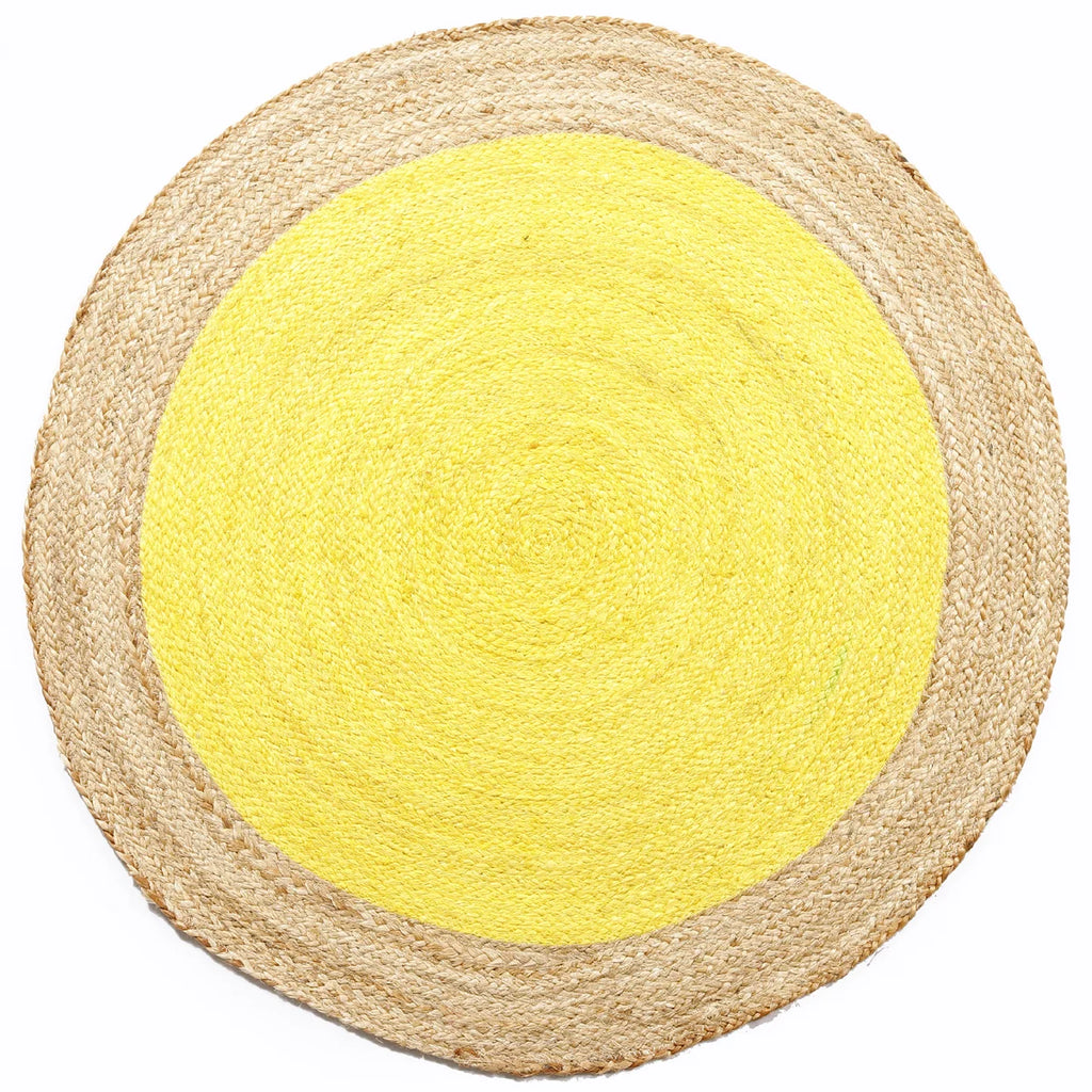 Yellow Braided Jute Rug