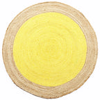 Yellow Braided Jute Rug