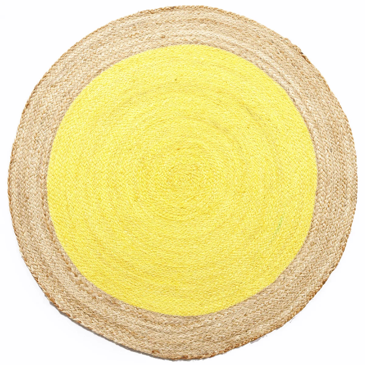 Yellow Braided Jute Rug