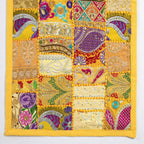 Yellow Khambadiya Patchwork Wall Hanging Runner