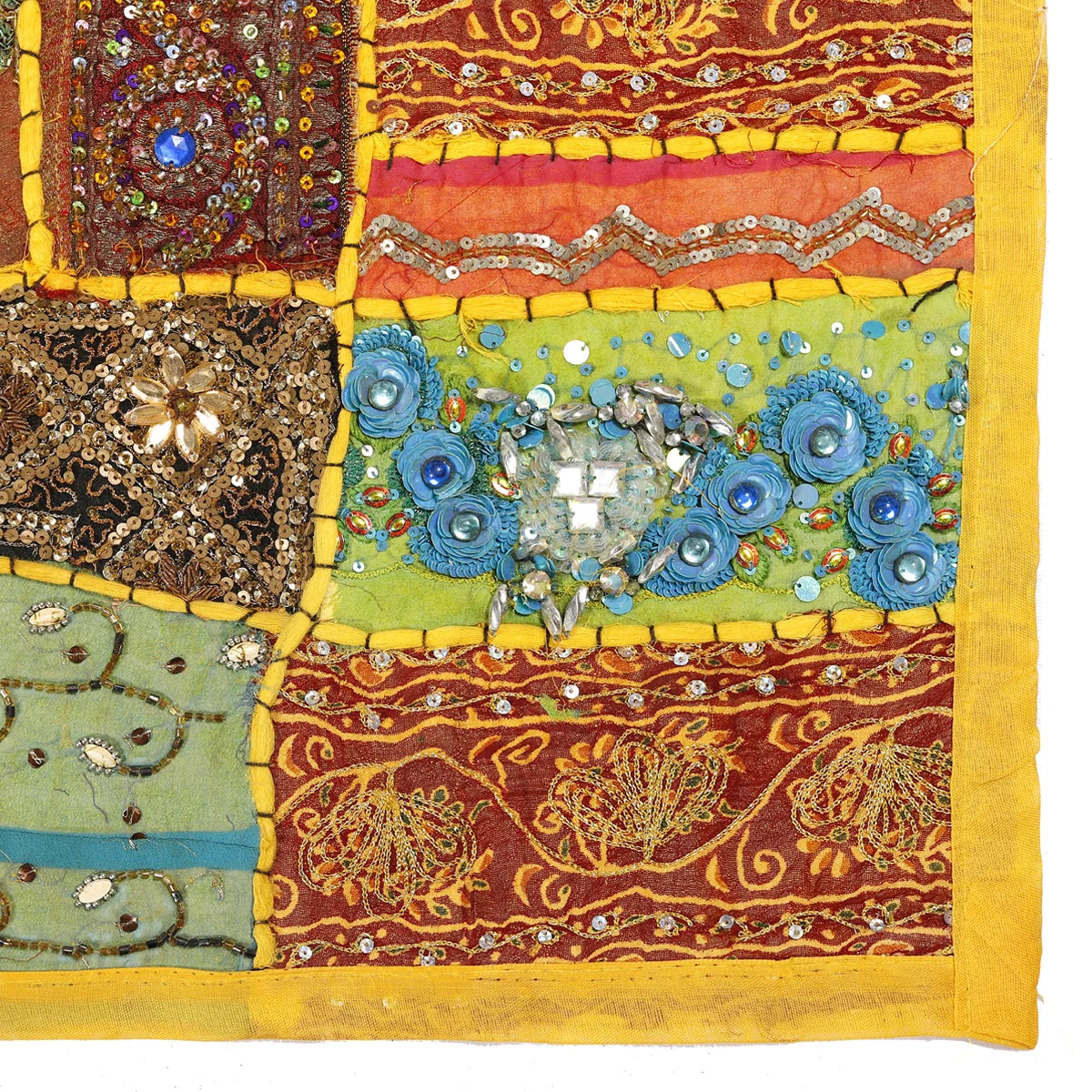 Yellow Patchwork hanging tapestry