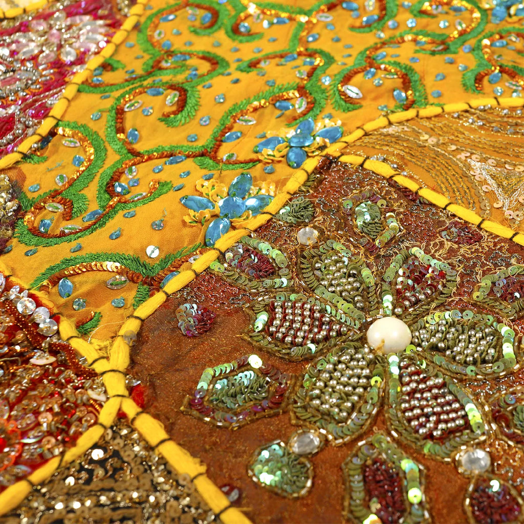 Yellow Patchwork hanging tapestry