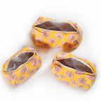 Yellow Toiletry Bag Cosmetic Light Weight Cotton Punches Bags